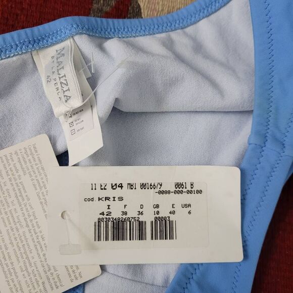 NWT Malizia by La Perla Light Blue Bikini Bottom Sz 6 High Cut Sexy‎ Beach Pool - Picture 3 of 7